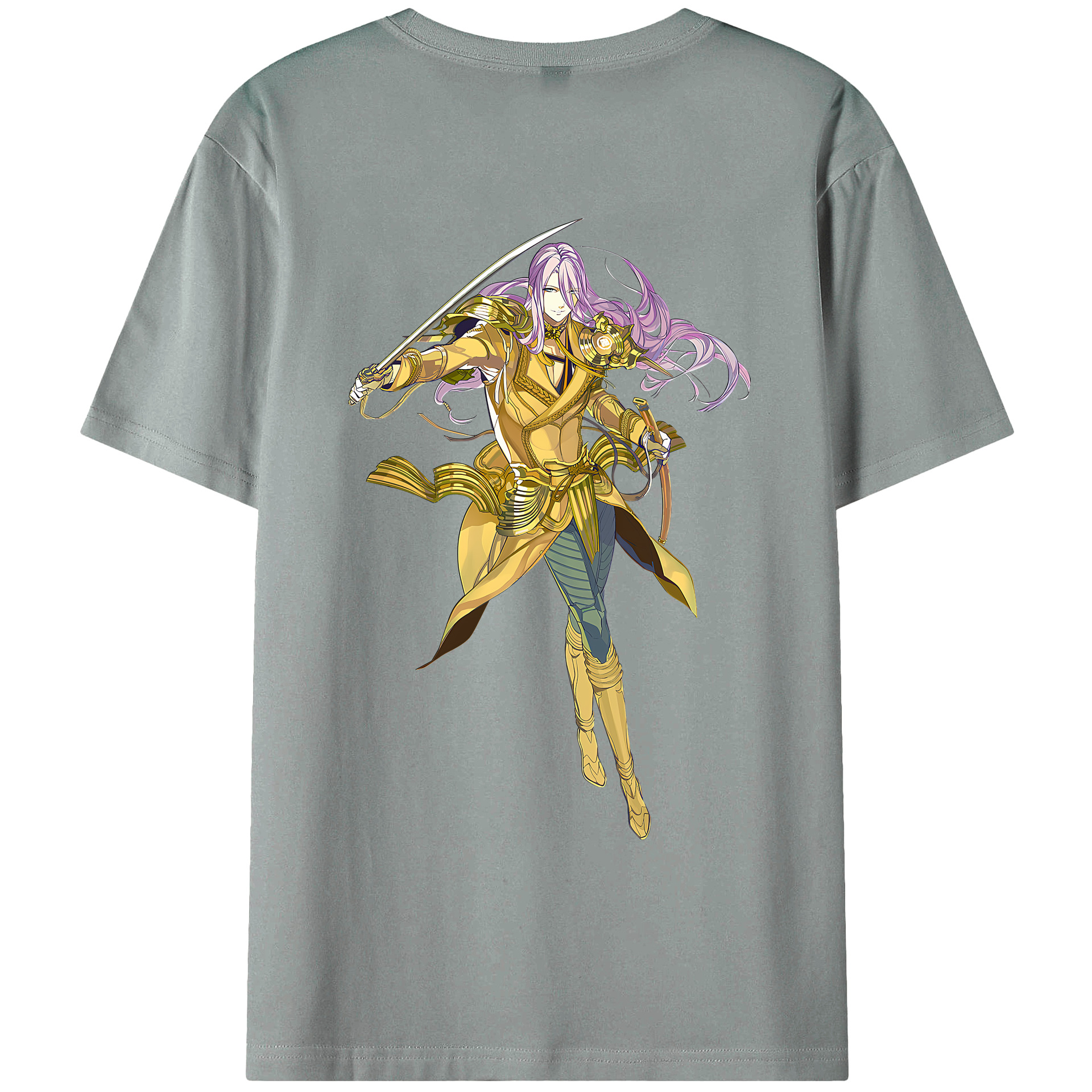 （画像用） 刀剣乱舞 Touken Ranbu 綿100％ メンズ半袖Tシャツ（バックプリント） 通気性